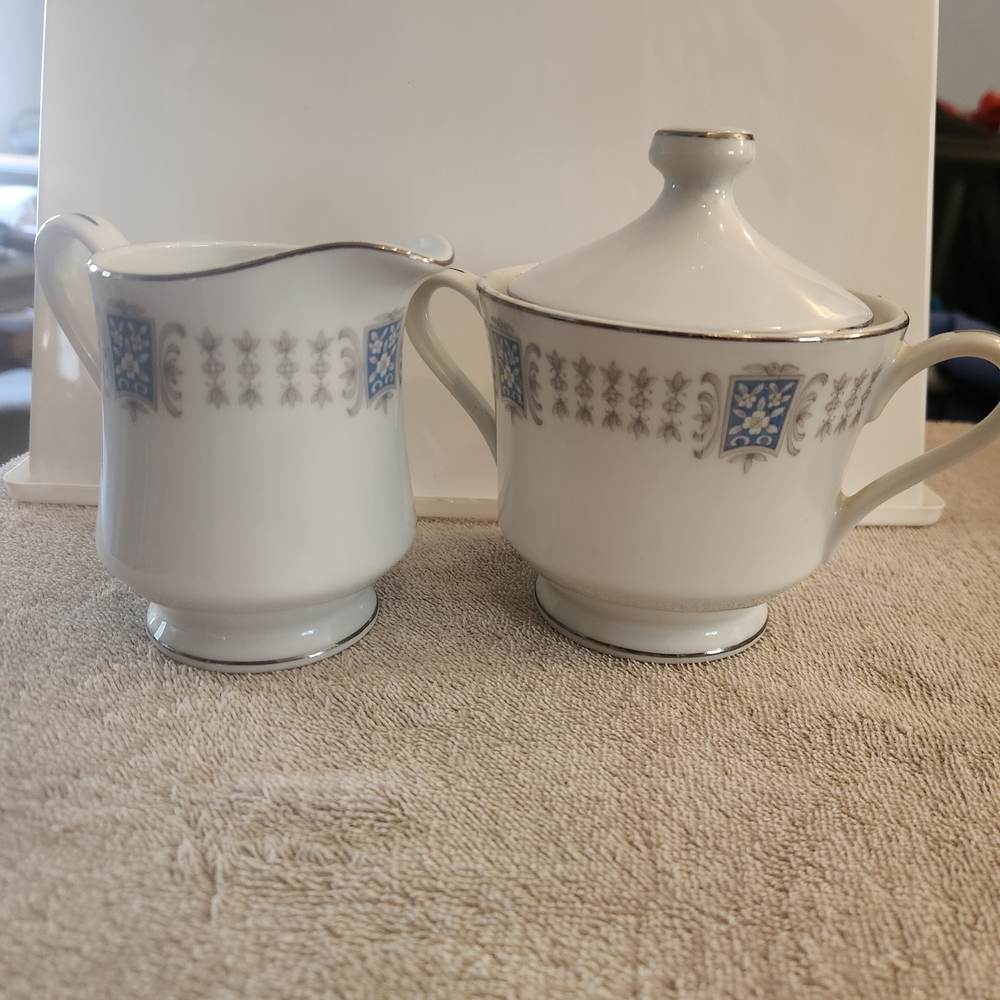 RHODE White and Blue Porcelain Serveware Set